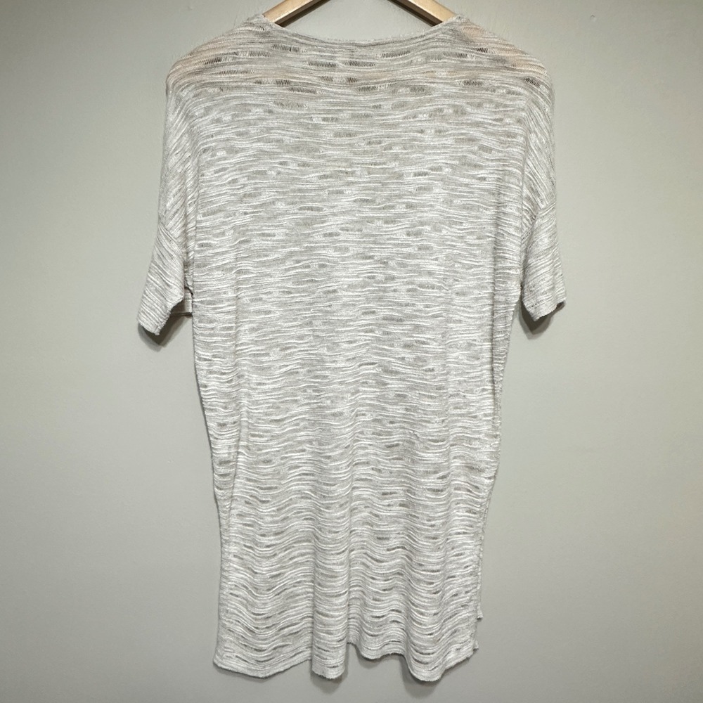 Pure Jill Womens Beige Knit Open Weave‎ Sheer Relaxed Fit Tunic Top XS *Flaw - Picture 5 of 10